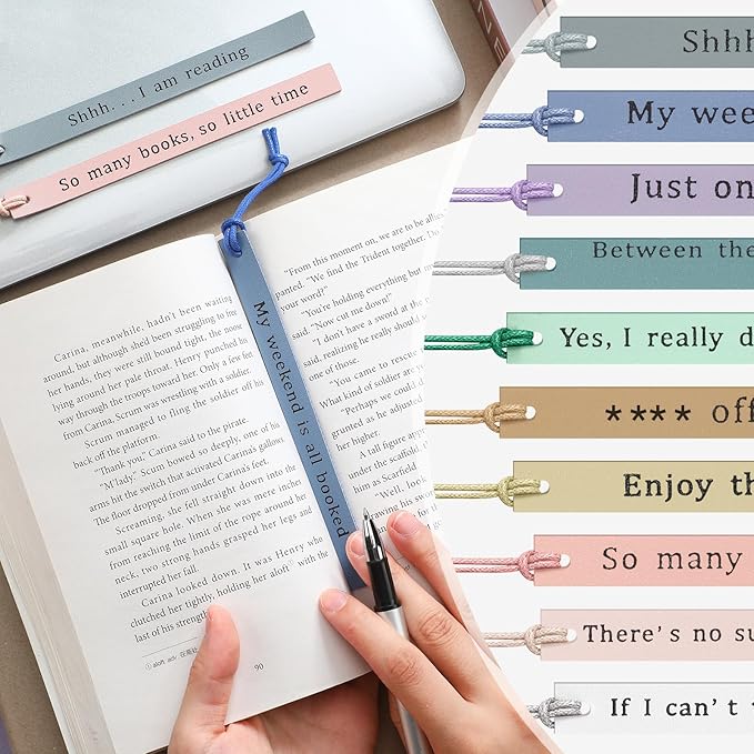 10 Pcs Leather Bookmarks for Book Lover Gifts for Women Pastel Leather Bookmarks for Women Book Lovers Coworker Teens Birthdays Gifts Book Lover Club Teacher Gifts