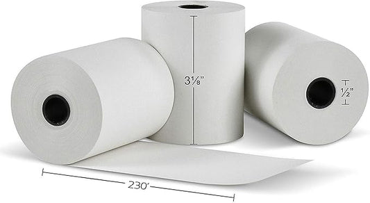 (4 Rolls - 48 GSM) 3 1/8 x 230 Thermal Paper (80mm x 70m) premium tape for Square POS System, Register Thermal Receipt Paper Rolls for TM-T88III, TM-T88IV, TM-T88V, TSP100, CT-S300, CT-S2000