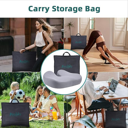 Seat Cushions for Office Chairs - Pressure Relief Seat Cushion - Car Seat Cushions for Pressure Relief, Tailbone Pain, Sciatica & Back Pain Relief for Office Chairs (Light Grey-U Shape)