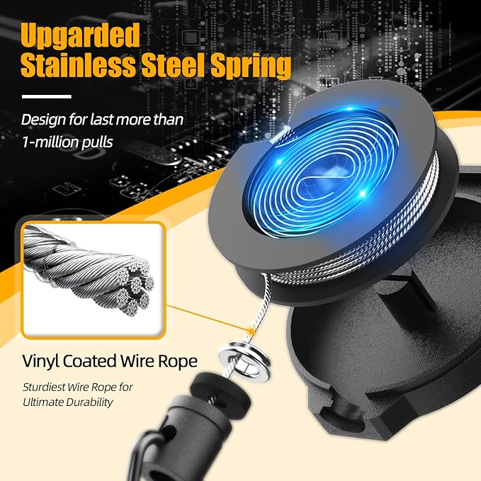 Oaridey 4 Pack Retractable Keychain Heavy Duty, Badge Reels Retractable, Tactical ID Badge Holder with Upgraded Zinc Alloy Carabiner, 31.5'' Coated Steel Cord, Bearing 8.0 oz