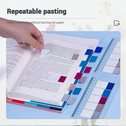Golcellia 500 Pieces Sticky Tabs Transparent Page Markers, Diamond Laser Sticky Note Tabs Colored Writable and Repositionable Index Tabs, Tabs for Annotating Books