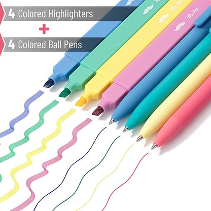 Mr. Pen- Aesthetic Highlighters and Gel Pens, 8 Pack, Assorted Color Highlighters, Assorted Color Gel Pens, Highlighter Pens, Cute Highlighters, Gel Pens