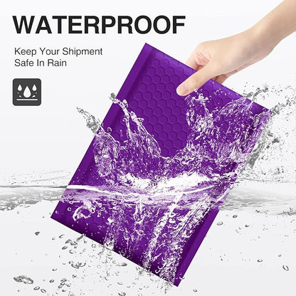 UCGOU Bubble Mailers 8.5x12 Inch Purple 25 Pack Usable Size 8.5x11 Poly Padded Envelopes #2 Medium Mailing Opaque Packaging Postal Self Seal Waterproof Boutique Shipping Bags for Clothes Makeup