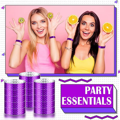 Epakh 600 Pcs Paper Wristbands Neon Wrist Bands Waterproof Handbands for Events Lightweight Concert Wristbands Neon Colored Adhesive Wrist Band for Party