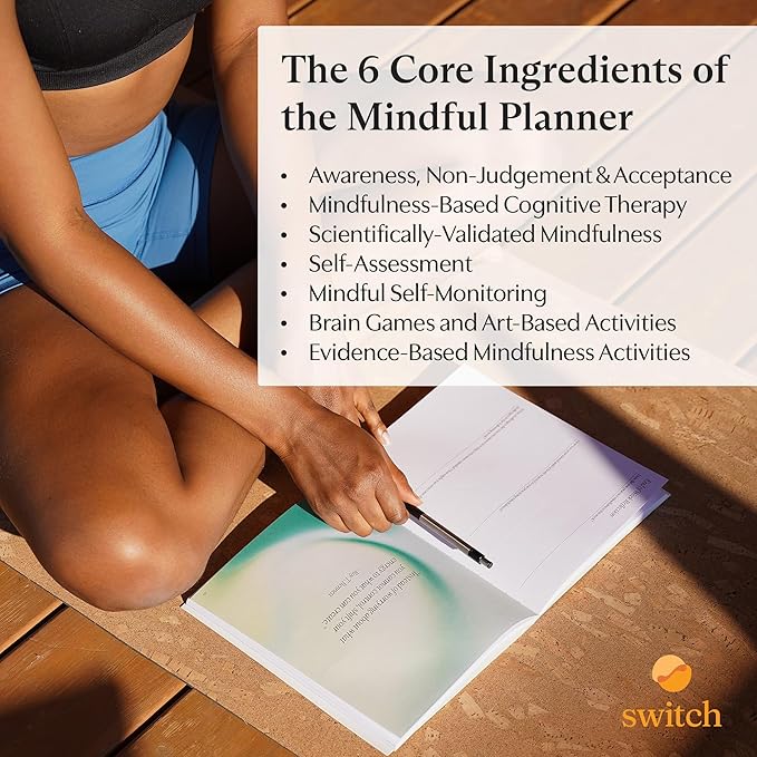 Switch Research Complete Mindfulness Planner Bundle - 3 Planners - Evidence-Based Life Organizer Set - 93-Day Goal Planner Collection to Develop Radical Acceptance - Daily planner With Prompts Bundle