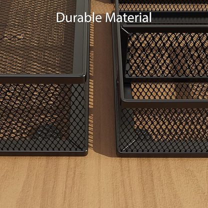 Desk Drawer Organizer Set, 3 Pcs Metal Mesh Office Drawer Organizers, Paper Organizer Letter Tray for Desk, Junk Drawer Organizer for Office, Kitchen, Makeup, Vanity
