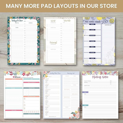 bloom daily planners Daily Planning System Tear Off to-Do Pad - Undated Checklist Notepad Organizer with Perforated Sheets - 6" x 9" (Floral Dots)