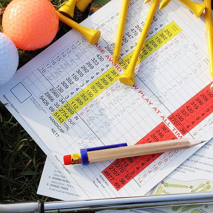 Adhere 25pcs Golf Pencils with Eraser Pre sharpened Hexagon half Wooden Pencils Graphite 2B for Golf Event Scoring,Classroom,Wedding,Company Meetings,Pew, Pocket (Nature)