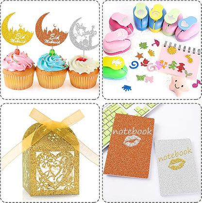 24 Sheets Orange Glitter Cardstock Paper, A4 Premium Sparkly Paper for Scrapbook, DIY Projects, Party Decoration, Gift Box Wrapping 250GSM/92lb