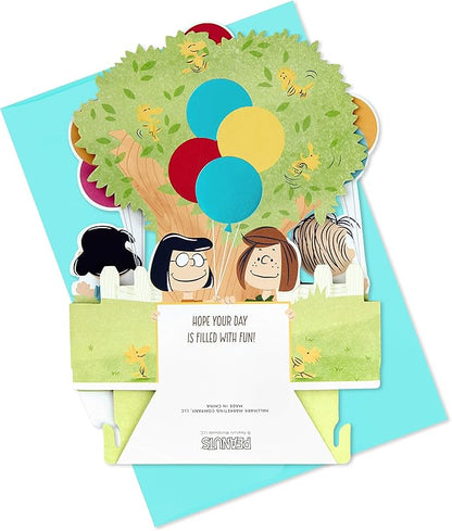 Hallmark Paper Wonder Peanuts Pop Up Birthday Card (Snoopy, Charlie Brown, Day Filled with Fun)