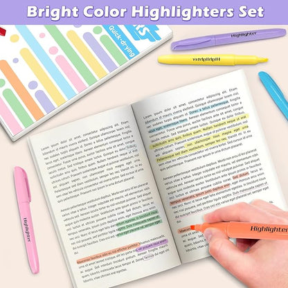 V-Opitos 30 Pack Highlighter in 6 Pastel Colors, No Bleed Highlighters, Bright Highlighters with Soft Chisel Tips, Ideal for Office and School Supplies