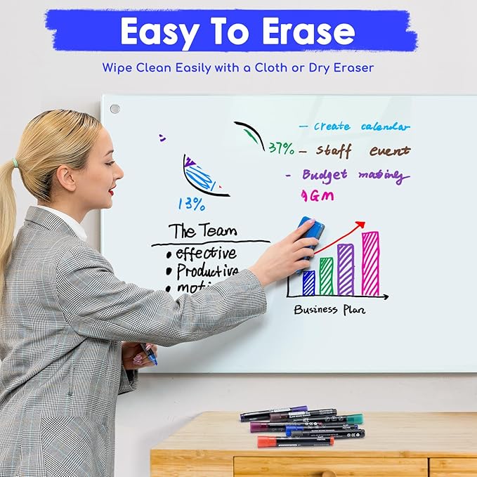 maxtek Dry Erase Markers Chisel Tip, Assorted Colors, Glass Whiteboard Markers for Dry Erase Board, Acrylic Planning Board, Mirrors, Windows, Classroom Must Haves, 8 Count