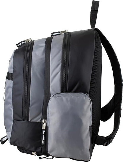 Eastsport Extra Large Backpack Expandable Oversized For Travel Hiking Work Camping Sports Outdoors With Drawstring Bag 18x13.5x9.5 Mochila De Viaje Ash Gray Black