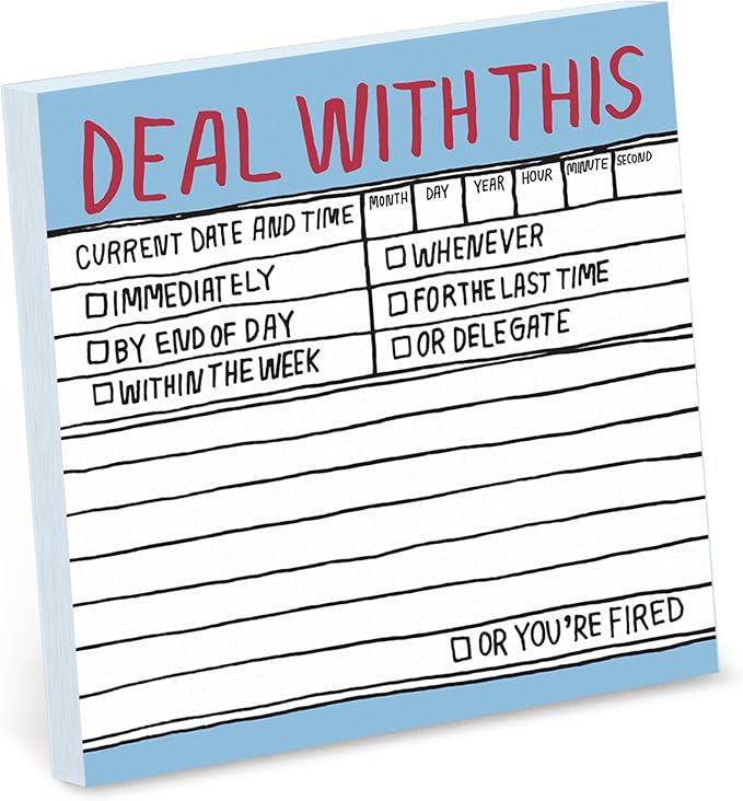 1-Count Knock Knock Deal With This Hand-Lettered Sticky Notes, 3 x 3-inches