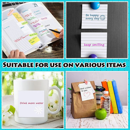 Yexiya 64 Pcs Lined Sticky Notes Self Stick Notes with Lines Bright Assorted Colors Sticky Pad for Home Office Products Post Memos, 1920 Sheets(3 x 3 Inch, 4 x 6 Inch,Mixed Color)