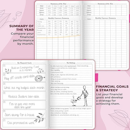 GoGirl Budget Planner – Monthly Financial Planner Organizer Budget Book. Expense Tracker Notebook Journal to Control Money, Compact (Hot Pink)