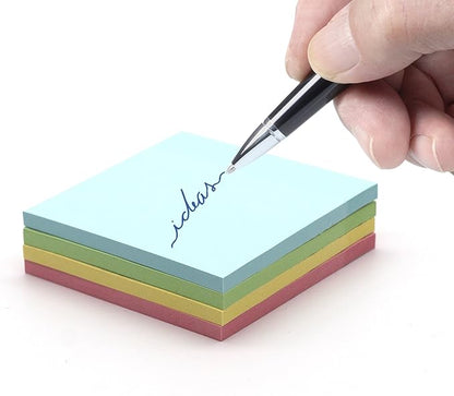 Emraw Sticky Notes Stick It Stickies, Plain Small 3" x 3" Square Pastel Watercolor Removable Self Stick On Note Memo Pad for Office, Home, School - Pack of 8 Pads