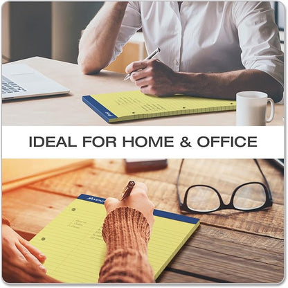 Ampad Evidence Dual Pad, Narrow/Margin Ruled, Size 8.5 x 11.75 Inches, Canary Paper, 100 Sheets Per Pad (20-246),