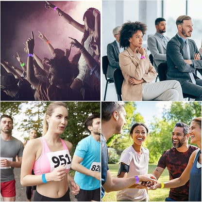 3500Pcs Paper Bracelets for Events, Waterproof Colored Wristbands Paper Wristbands Neon Party Wristbands Identification Wristbands for Events Music Festivals Concerts Exhibitions(7 Colors)