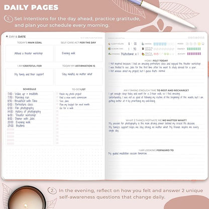 Clever Fox Self-Care Journal – Wellness & Daily Reflection Notebook – Mental Health & Personal Development Journal – Self-Care, Meditation & Mood Journal for Women & Men – Large (Peach Pink)