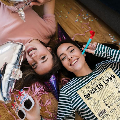 Large 26th Birthday Gift for Him Her,Funny 26 Year Old Birthday Vintage Greeting Card for Men Women, 26th Birthday Decoration for Husband Wife,Unique 26th Birthday Card