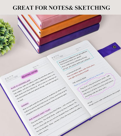 365 Page Thick Lined Journal Notebook for Men Women, B5 Large Leather Journals for Writing, Hardcover Notebooks for Work, School, Note Taking, Business, Travel Diary, College Ruled 7.6" x 10"