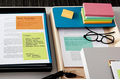 Post-it Notes, 3 in x 5 in, 5 Lined Sticky Notes Pads, 100 Sheets per Pad, Floral Fantasy Collection, School Supplies and Oﬃce Products