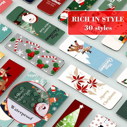 30 PCS Magnetic Bookmarks for Books, Page Markers Cartoon Christmas Book Marks, Assorted Bookmarks for Kids Set, Book Marker Clip for Students Teachers Reading, Book Lovers Gifts