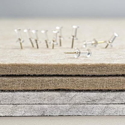 Bulletin Board, 24 x 18 inches Felt Board Decorative Pin Board, Cork Board Alternative for Wall, Foldable Photo Board Self-Adhesive Vision Board Mood Board with 20 Pushpins - Marble White