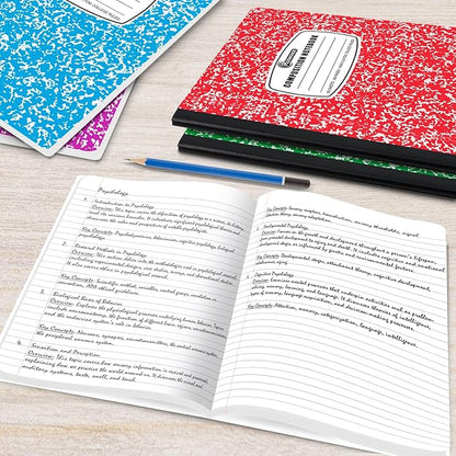 50 Pack Bulk Composition Notebooks College Ruled, 200 Pages (100 Sheets), 9-3/4 x 7-1/2, Bulk School Supplies, Bulk College Ruled Notebooks, Bulk Assorted Colors Marble Notebooks for School