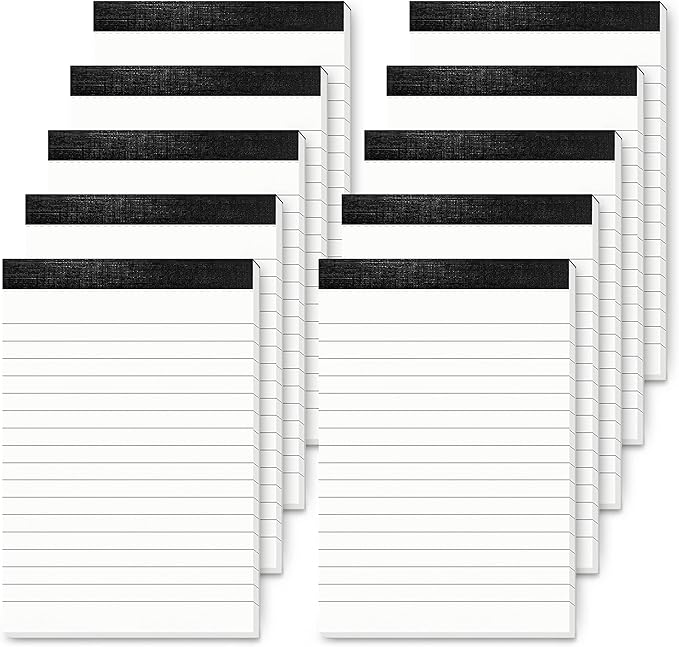 10 Pack Notepad Small Lined Writing Notepads 4 x 6 Inch Memo Pads Refills Paper Tear off Note Pads 4 x 6” Scratch Pads Server Writing Pad Small Notebook with 30 sheets in Each Pad for School Office