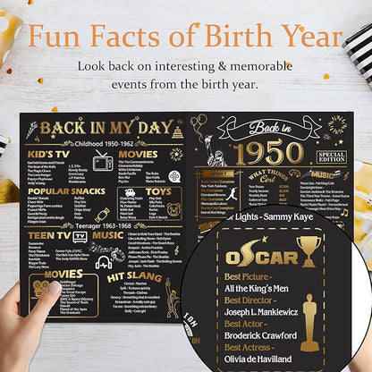 75th Birthday Card for Men Women, Funny 3D Pop Up 75th Birthday Gifts for Grandma Mom Dad, Back In 1950 Happy 75 Year Old Birthday Decorations Cards for Her Him