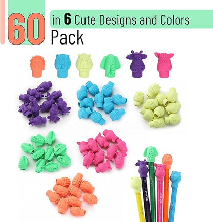 Mr. Pen- Animal Pencil Top Erasers, 60 Pack, Erasers, Pencil Eraser Tops, Pencil Toppers, Erasers for Pencils, Fun Erasers, Pencil Erasers Toppers, Cute Erasers for Kids, Easter Egg Fillers