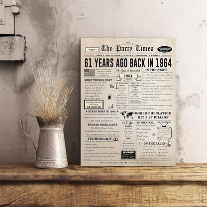 61st Birthday Card Gifts for Women Men, Retro Birthday Gifts Cards for 61 Year Old Mom Dad Husband Wife. 61 Bday Decorations Ideas