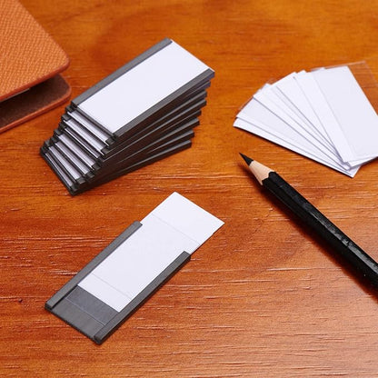 Eeoyu Magnetic Label Holders with Magnets Magnetic Data Card Holders with Clear Plastic Protectors for Metal Shelf, Whiteboard, Set of 30 (1 x 2 Inch)