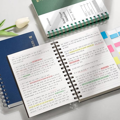 EMSHOI A5 Spiral Notebook College Ruled Lined Journal, Small 5.7" X 8.22", 300 Pages/150 Sheets, 100gsm Thick Paper, Waterproof Hardcover, for Office School Women Men Work Writing Notes, Coffee