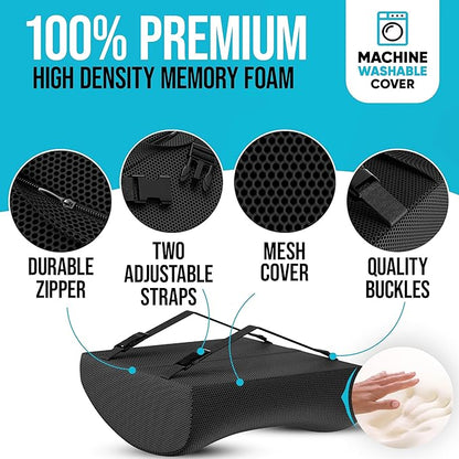 FORTEM Seat Cushion and Lumbar Support for Office Chair, Desk Chair Cushion, Memory Foam Office Chair Cushion, Non Slip Sitting and Back Pillow for Gaming, Car Seat Cushion, Chair Pad, XL