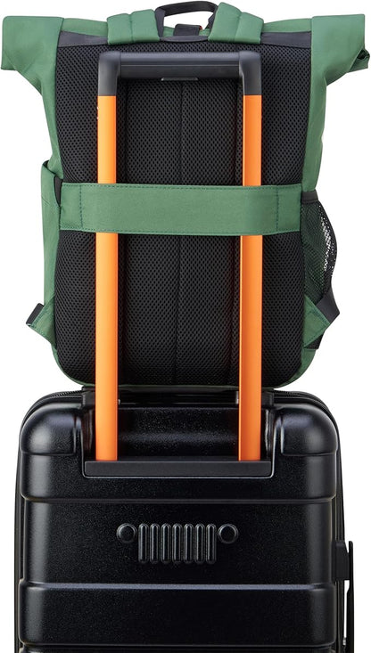 Jeep JS016D Rolltop Travel Backpack, Green, 17" Laptop