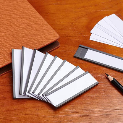 Eeoyu Magnetic Label Holders with Magnets Magnetic Data Card Holders with Clear Plastic Protectors for Metal Shelf, Whiteboard, Set of 30 (1 x 3 Inch)