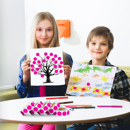 PARLAIM 0.75 inch Diameter Colored Dot Stickers 4 Rolls Pack 4000pcs Fluorescent Pink Round Label Color Coding Marking Stickers Permanent Adhesive for Garage Sale