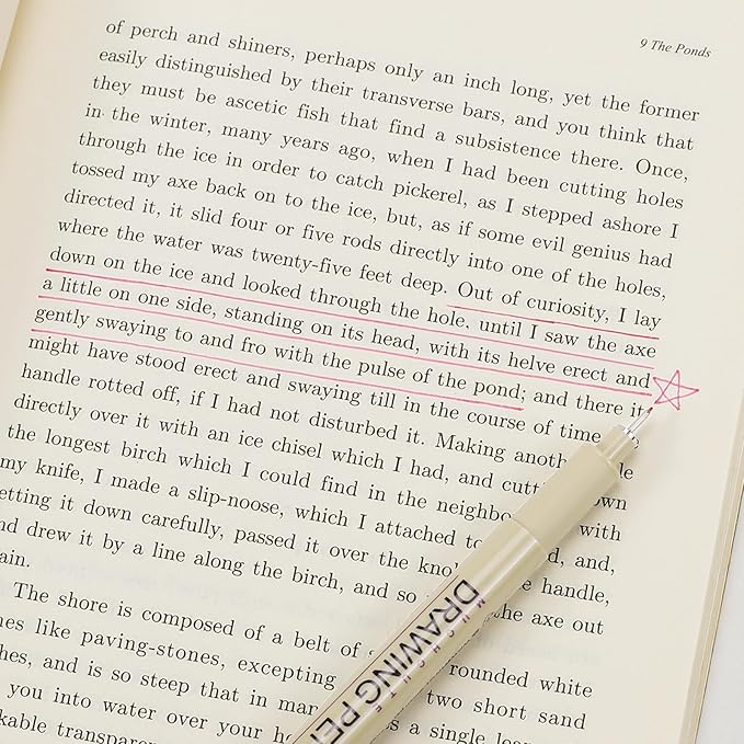 Muchcute 01 Micro Fineliner Drawing Art Pens: 12 Colors 0.25mm Extra Fine Point Bible No Bleed Smooth Journal Zentangle Study Supplies Colored Waterproof Line Ultra Needle Tip Fine liner Thin Gel Felt