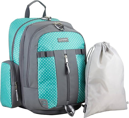 Eastsport Extra Large Backpack Expandable Oversized for Travel Hiking Work Camping Sports Outdoors with Drawstring Bag Mochila De Viaje Teeny Tiny Dots