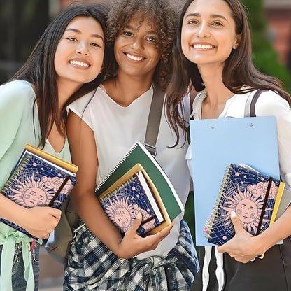 Spiral Journal Notebook, A5 Cute Notebooks for Women Men, College Ruled Hardcover Notebook for Work & Note Taking, 60 Pages Double-Wire Journals for Writing Cute Cloud Sun