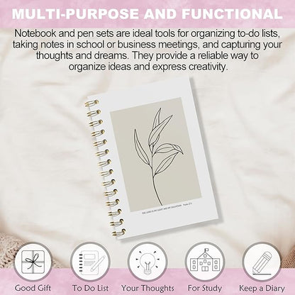 Bible Notebook, Prayer Journal - Christian Gifts Journal, Bible Verse Notebook, Daily Prayer Journal, Bible Notebooks for Note Taking, Christian Notebook for Women, 5.5x8.3 Inches