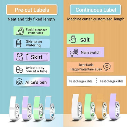 ORGBRO X1 Label Maker Tape, Genuine Thermal Label Print Paper 0.59"×275.6"(15mm×7m), Standard Laminated Office Labeling Tape Replacement, 3-Roll, White