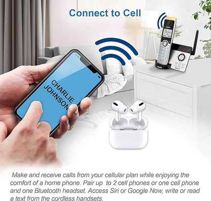 VTECH IS8121 Super Long Range up to 2300 Feet DECT 6.0 Bluetooth Expandable Cordless Phone for Home with Answering Machine, Call Blocking, Connect to Cell, Intercom and Expandable to 5 Handsets