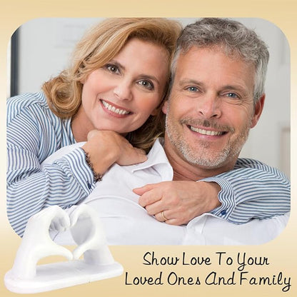 White Decorative Bookends for Shelves, Heart Hands Book Ends Sculpture Aesthetic Decor for Bedroom Living Room Merch Apartment Bookshelf Birthday Women Decorations Stuff Aesthetic