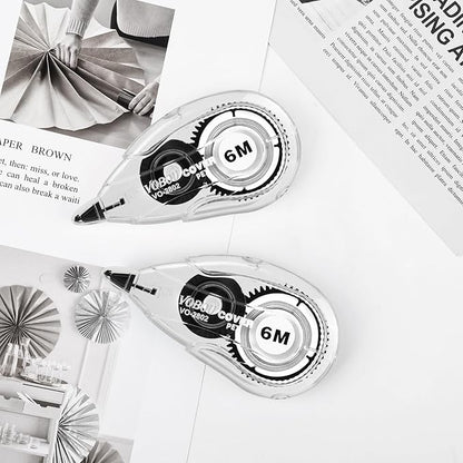 White Correction Tape, Easy To Use Applicator for Instant Corrections Wrong Writing At Any Time, For school, Office (12pack, 6M/256" x 0.2")