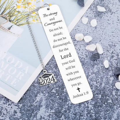 Christian Graduation Gifts for Him Her Baptism Bible Verse Bookmarks for Women Men Book Lovers Class of 2024 for Girls Boys High School Religious Gifts Bulk Graduating Inspirational Gifts