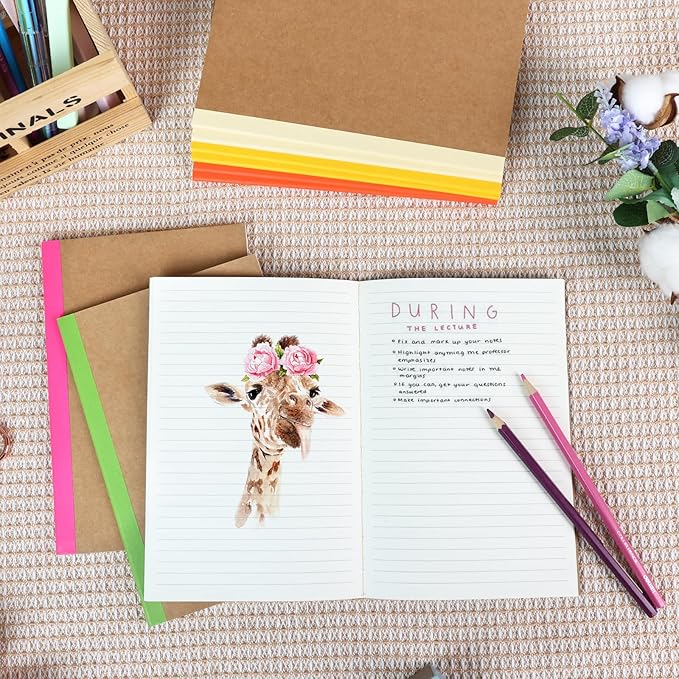 LABUK 20pcs Notebooks Bulk, A5 Kraft Lined Journals Bulk, Rainbow Composition Journal, 12 Colors 60 Pages for Journaling, Writing, School, Kids Gift